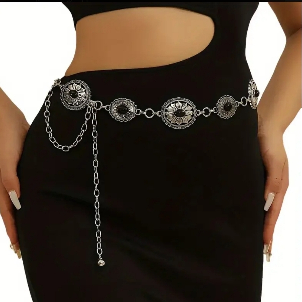 Floral Metallic Waistchain